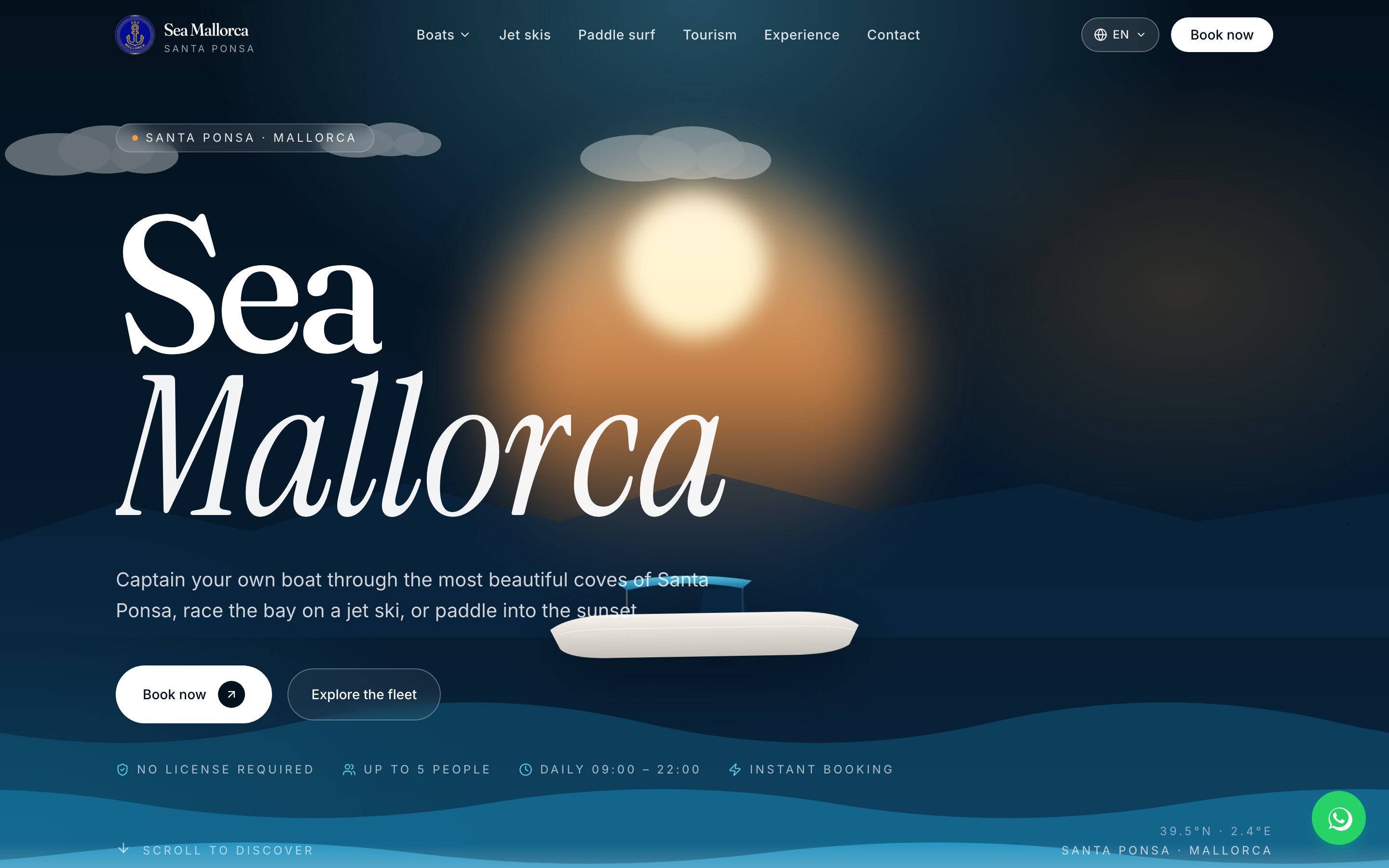 Captura de la web Sea Mallorca, proyecto para un cliente de Santa Ponsa